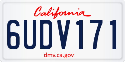 CA license plate 6UDV171