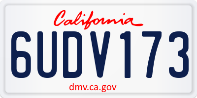 CA license plate 6UDV173