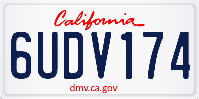 CA license plate 6UDV174