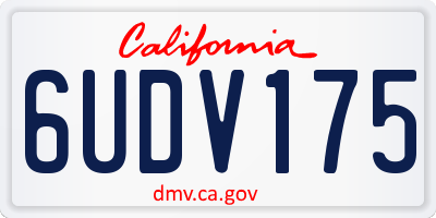 CA license plate 6UDV175