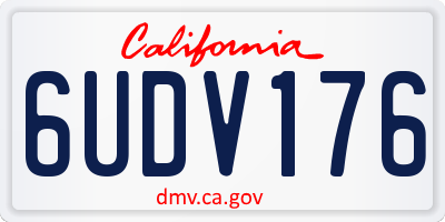 CA license plate 6UDV176