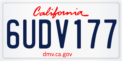 CA license plate 6UDV177