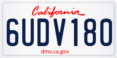 CA license plate 6UDV180