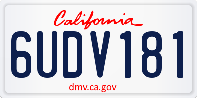 CA license plate 6UDV181