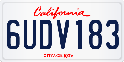CA license plate 6UDV183