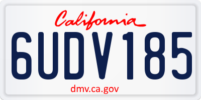 CA license plate 6UDV185