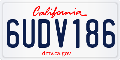 CA license plate 6UDV186