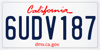 CA license plate 6UDV187
