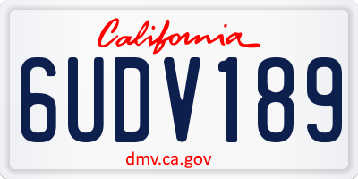 CA license plate 6UDV189