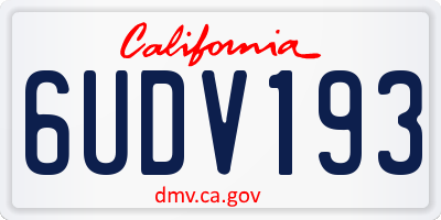 CA license plate 6UDV193
