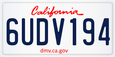 CA license plate 6UDV194