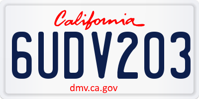 CA license plate 6UDV203