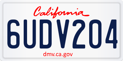 CA license plate 6UDV204