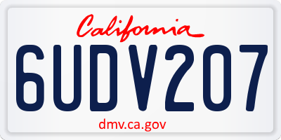 CA license plate 6UDV207
