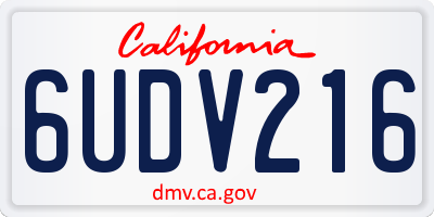 CA license plate 6UDV216