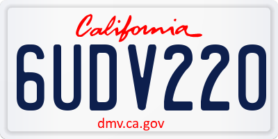 CA license plate 6UDV220