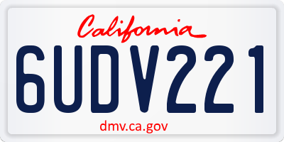 CA license plate 6UDV221