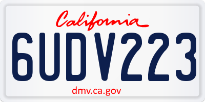 CA license plate 6UDV223