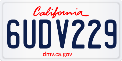CA license plate 6UDV229