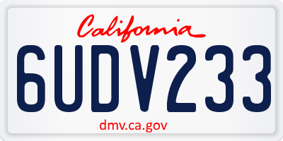 CA license plate 6UDV233
