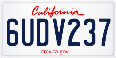 CA license plate 6UDV237