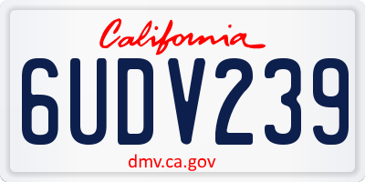 CA license plate 6UDV239