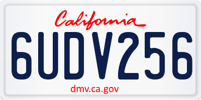 CA license plate 6UDV256
