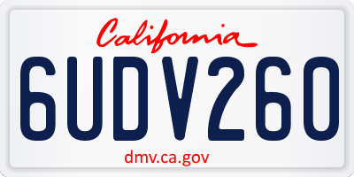 CA license plate 6UDV260