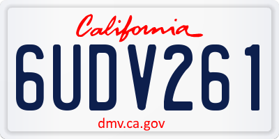 CA license plate 6UDV261