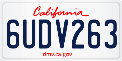 CA license plate 6UDV263