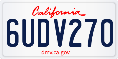 CA license plate 6UDV270