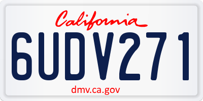 CA license plate 6UDV271