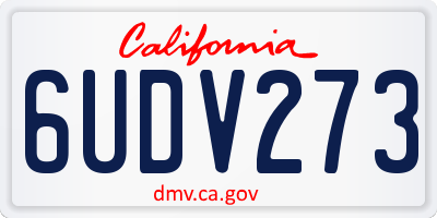 CA license plate 6UDV273