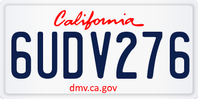 CA license plate 6UDV276