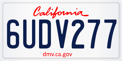 CA license plate 6UDV277