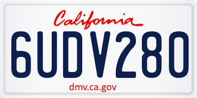 CA license plate 6UDV280