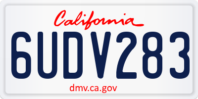 CA license plate 6UDV283