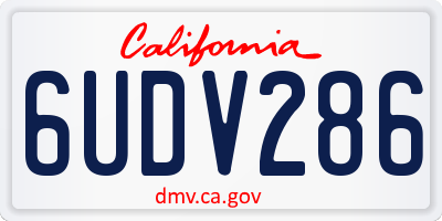 CA license plate 6UDV286