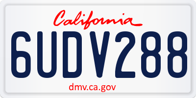 CA license plate 6UDV288