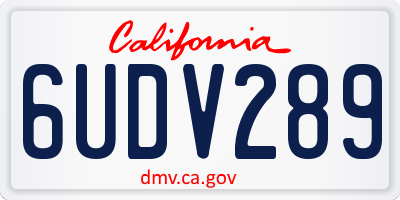 CA license plate 6UDV289