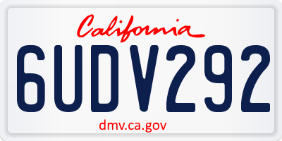CA license plate 6UDV292