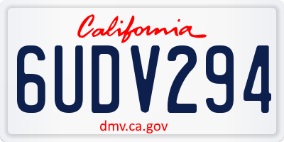 CA license plate 6UDV294