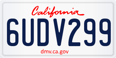 CA license plate 6UDV299