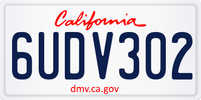 CA license plate 6UDV302