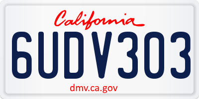 CA license plate 6UDV303