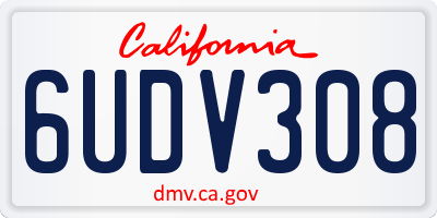 CA license plate 6UDV308