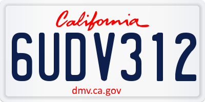 CA license plate 6UDV312