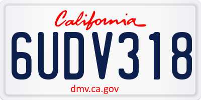 CA license plate 6UDV318