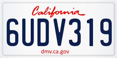 CA license plate 6UDV319