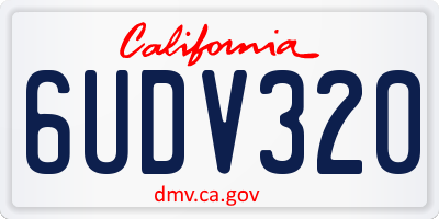 CA license plate 6UDV320